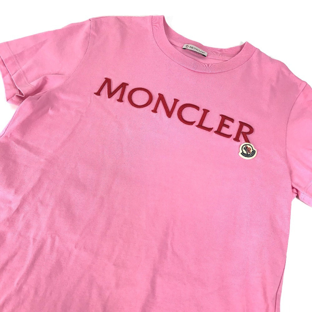 MONCLER logo MAGLIA MANICHE CORTE short-sleeved crew neck T-shirt in pink.