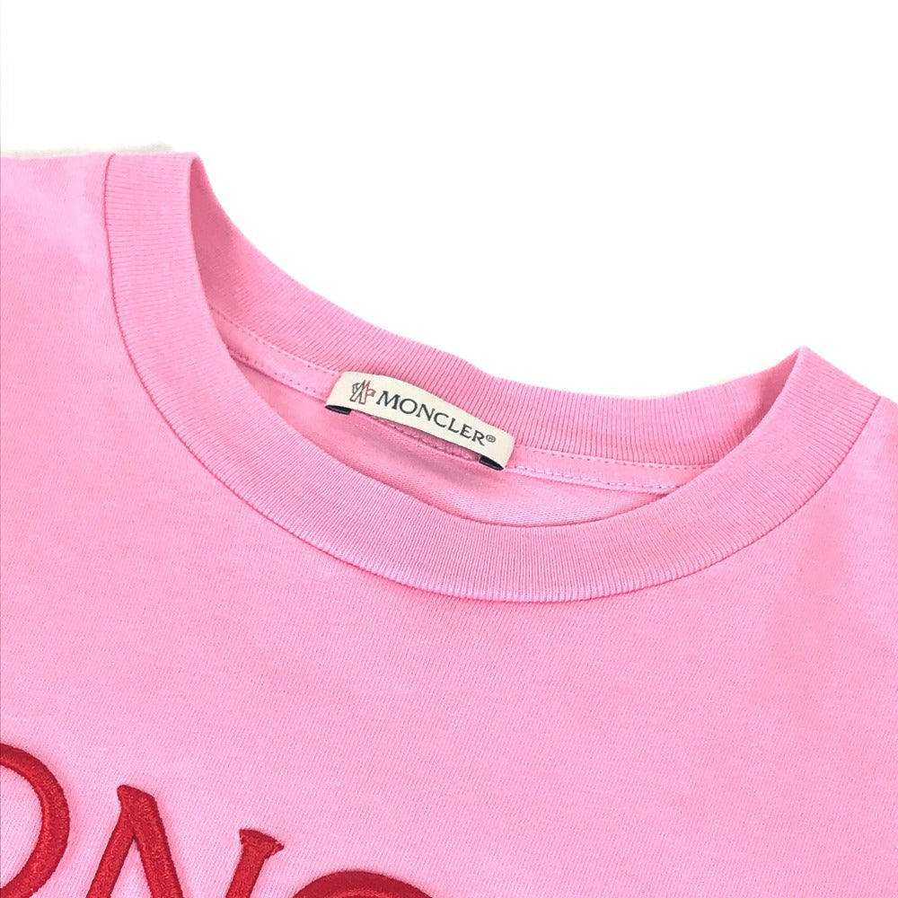 MONCLER logo MAGLIA MANICHE CORTE short-sleeved crew neck T-shirt in pink.