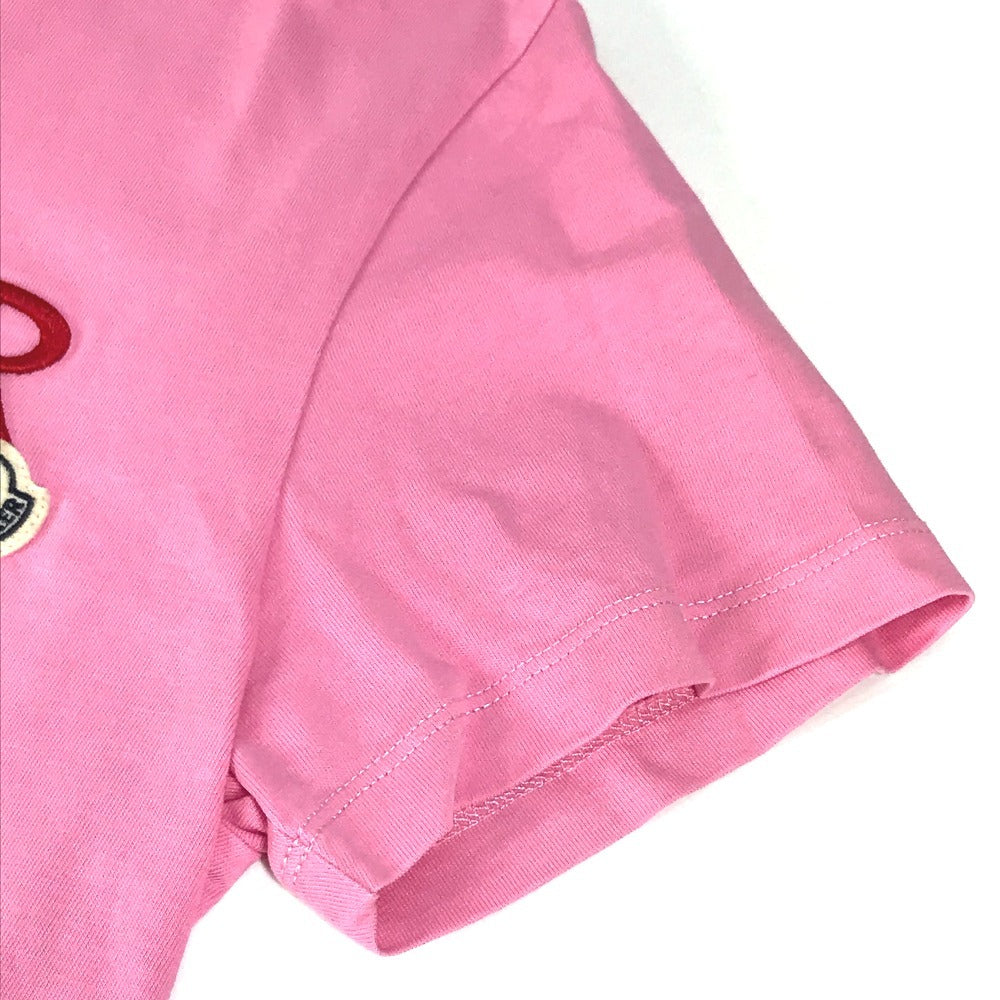 MONCLER logo MAGLIA MANICHE CORTE short-sleeved crew neck T-shirt in pink.