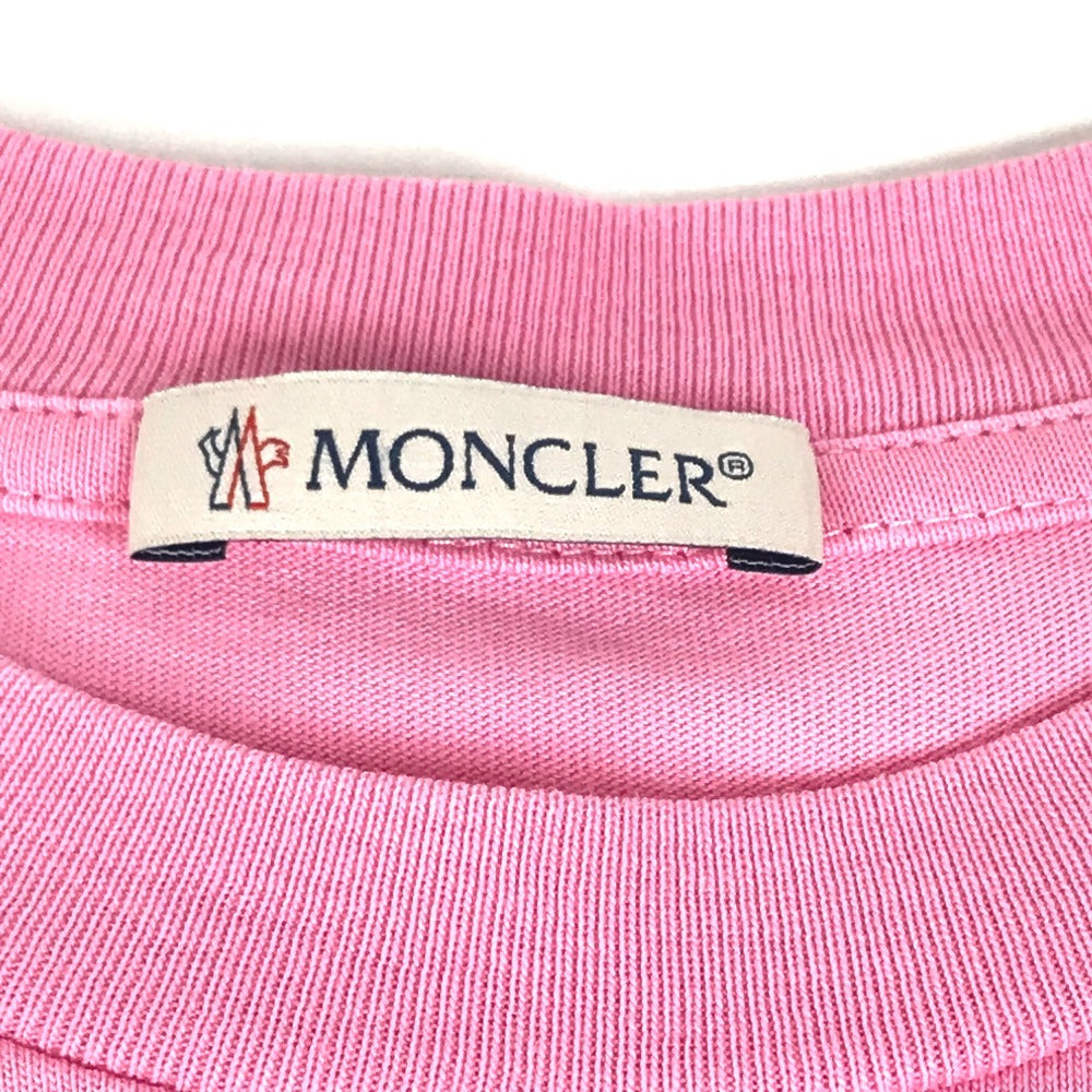 MONCLER logo MAGLIA MANICHE CORTE short-sleeved crew neck T-shirt in pink.
