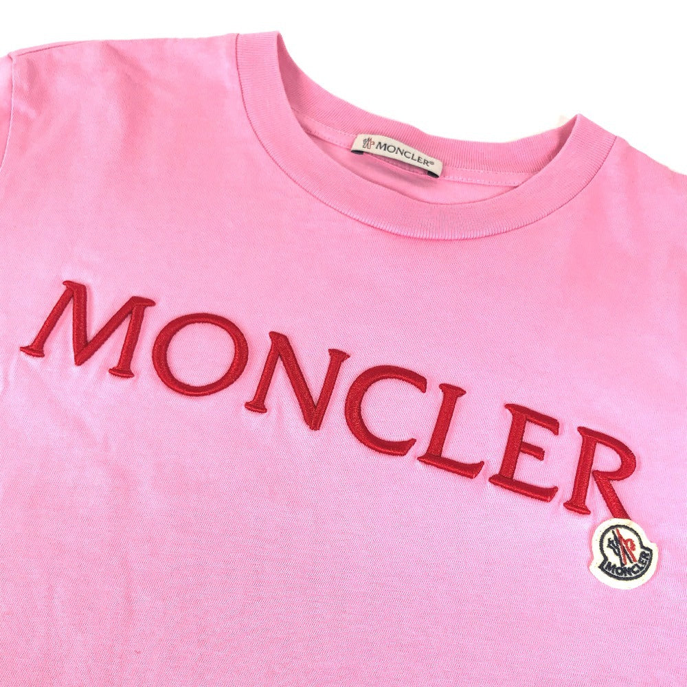 MONCLER logo MAGLIA MANICHE CORTE short-sleeved crew neck T-shirt in pink.