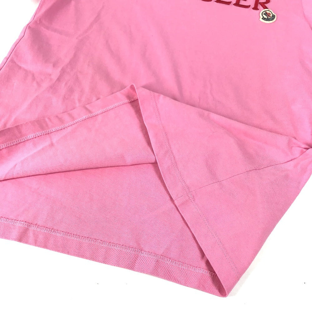 MONCLER logo MAGLIA MANICHE CORTE short-sleeved crew neck T-shirt in pink.