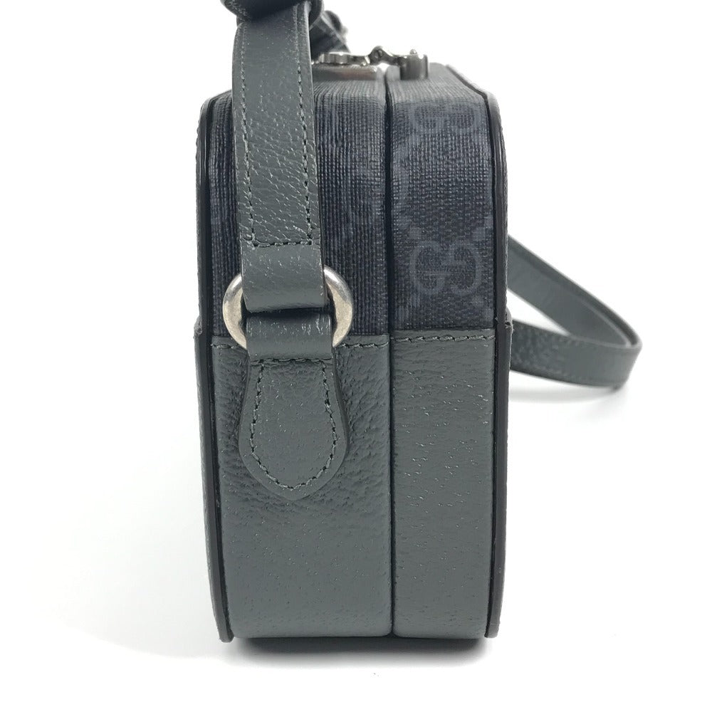 GUCCI 725341 GG Supreme Cutout Interlocking G Crossbody Pochette Shoulder Bag in GG Supreme Canvas, Unisex, Gray