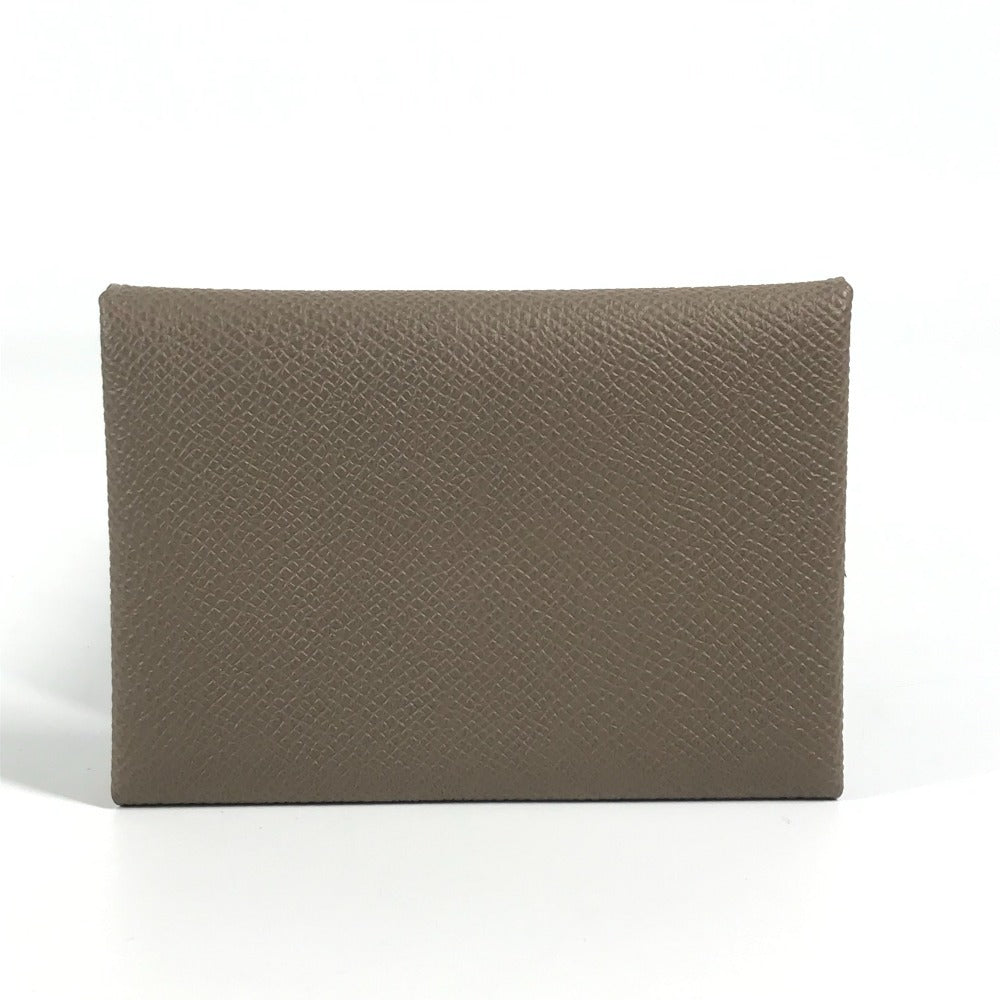 HERMES Calvi Duo Bifold Wallet with Card Case, Coin Purse, Business Card Holder, Pass Case, Coin Case, Epson, Unisex, Etoupe, Gray