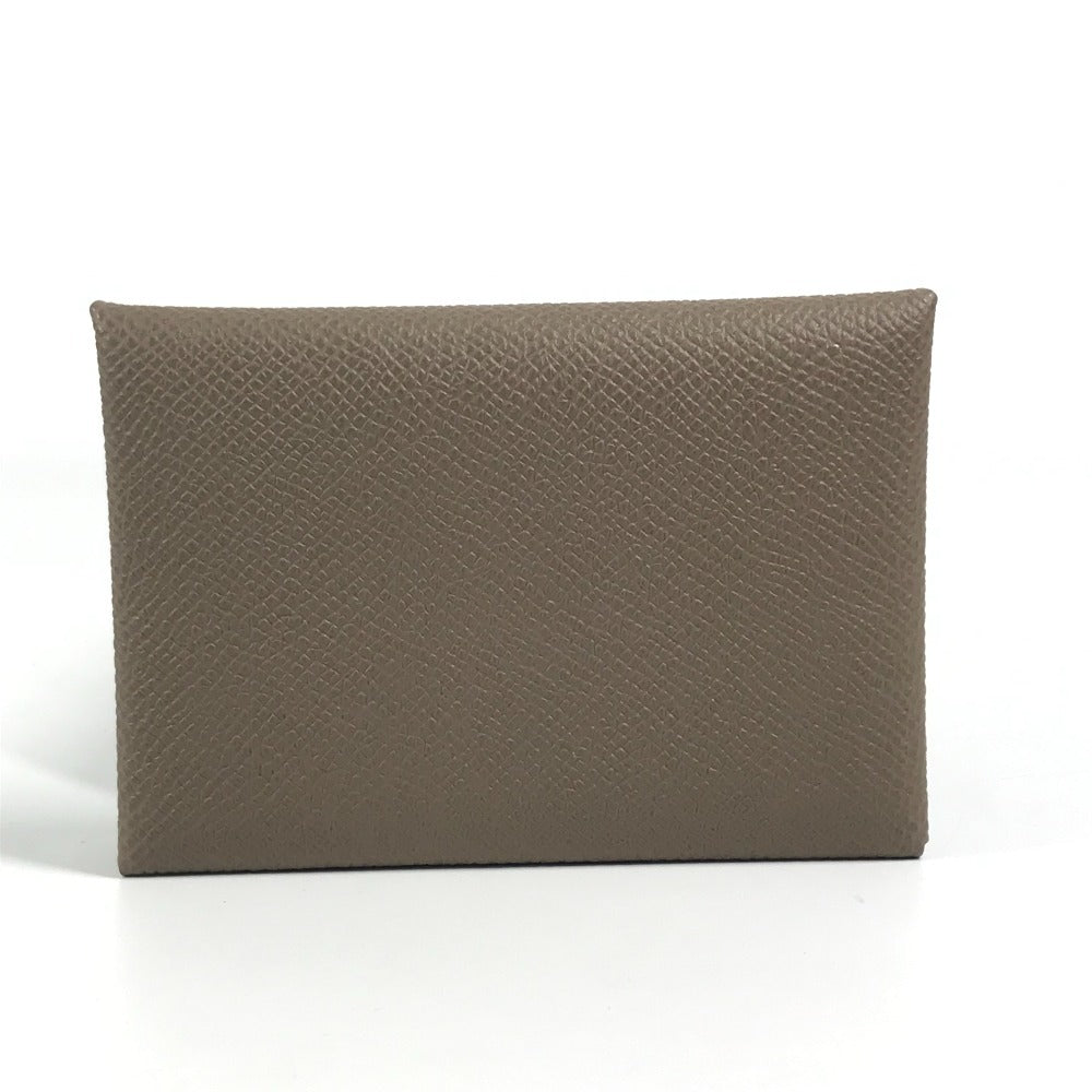 HERMES Calvi Duo Bifold Wallet with Card Case, Coin Purse, Business Card Holder, Pass Case, Coin Case, Epson, Unisex, Etoupe, Gray