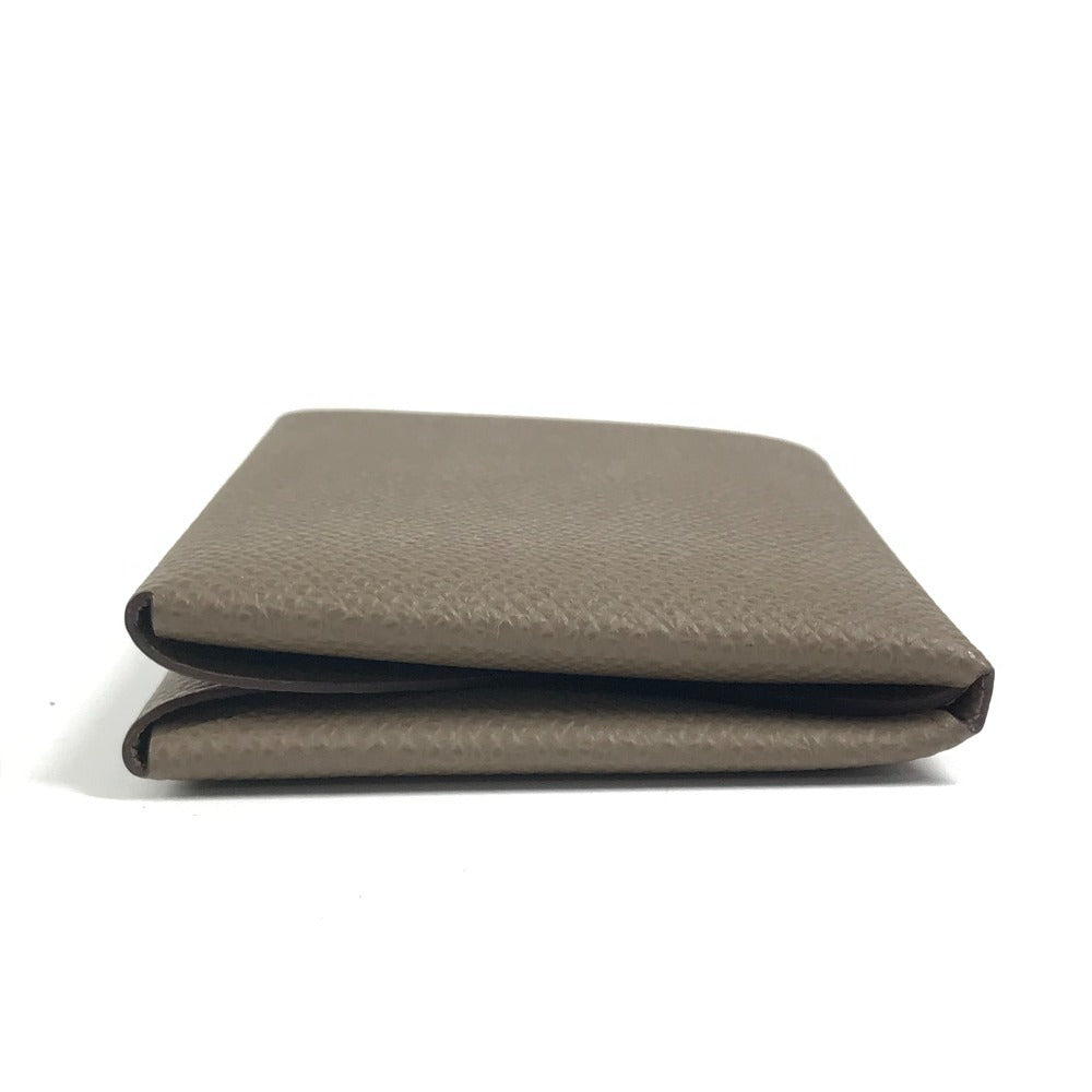 HERMES Calvi Duo Bifold Wallet with Card Case, Coin Purse, Business Card Holder, Pass Case, Coin Case, Epson, Unisex, Etoupe, Gray