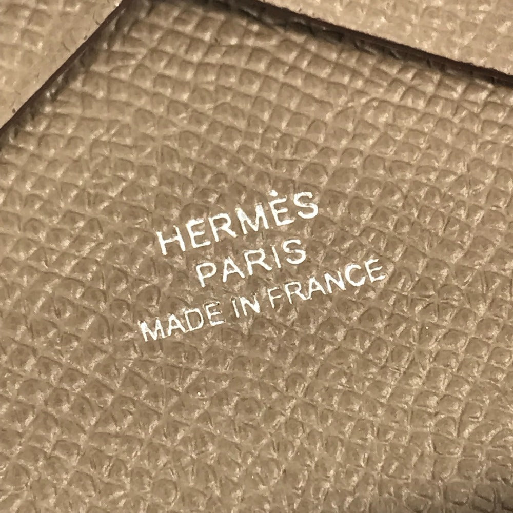 HERMES Calvi Duo Bifold Wallet with Card Case, Coin Purse, Business Card Holder, Pass Case, Coin Case, Epson, Unisex, Etoupe, Gray