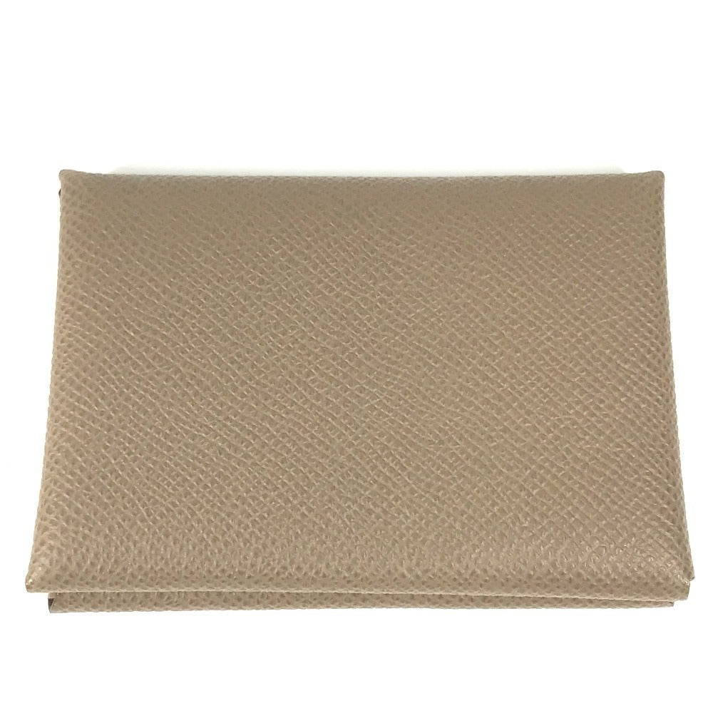 HERMES Calvi Duo Bifold Wallet, Card Case, Coin Purse, Wallet, Business Card Holder, Pass Case, Coin Case, Epson, Unisex, Etoupe, Beige