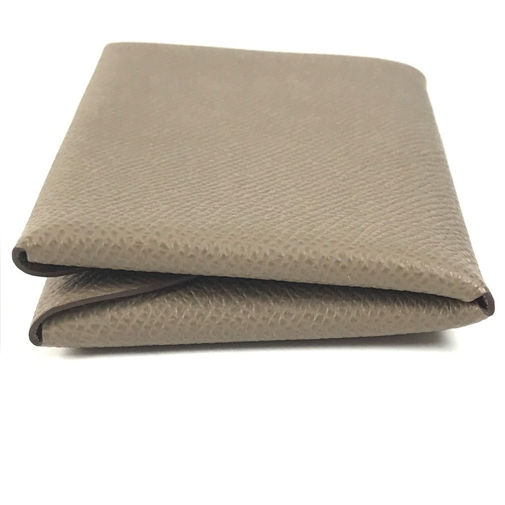 HERMES Calvi Duo Bifold Wallet, Card Case, Coin Purse, Wallet, Business Card Holder, Pass Case, Coin Case, Epson, Unisex, Etoupe, Beige