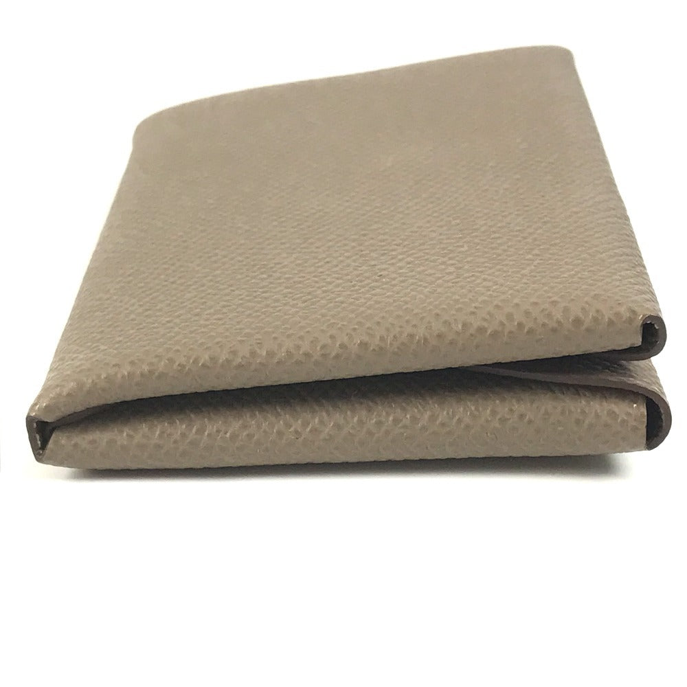 HERMES Calvi Duo Bifold Wallet, Card Case, Coin Purse, Wallet, Business Card Holder, Pass Case, Coin Case, Epson, Unisex, Etoupe, Beige