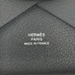 HERMES Bifold Calvi Duo Card Case, Coin Purse, Wallet, Business Card Holder, Pass Case, Coin Case, Evercolor, Unisex, Ardoise, Dark Gray