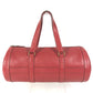 HERMES Vintage Mini ARD Mini Boston Bag, Ardennes Cylindrical Handbag, Women's, Red