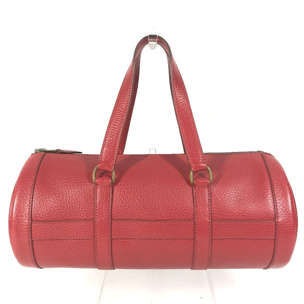 HERMES Vintage Mini ARD Mini Boston Bag, Ardennes Cylindrical Handbag, Women's, Red