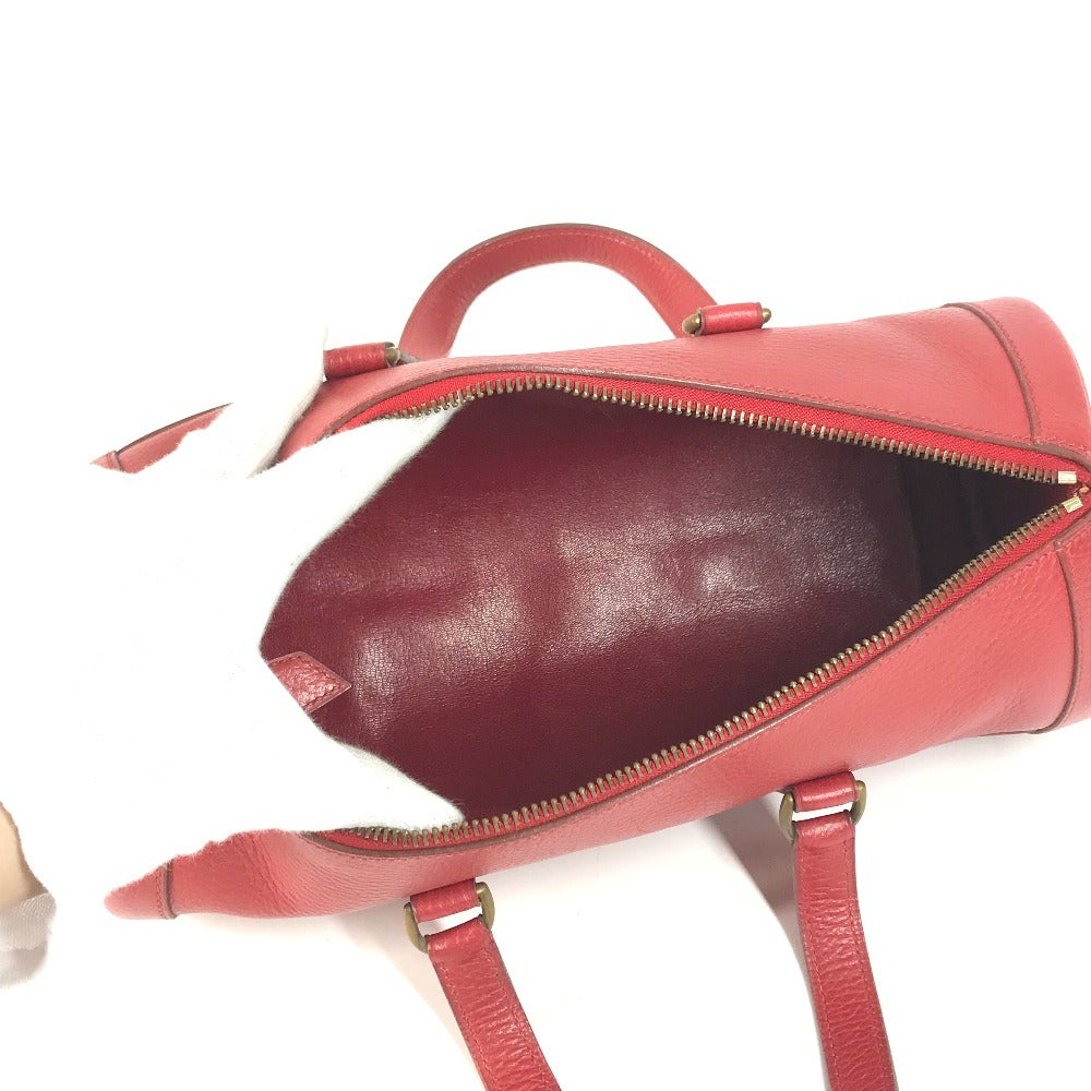 HERMES Vintage Mini ARD Mini Boston Bag, Ardennes Cylindrical Handbag, Women's, Red