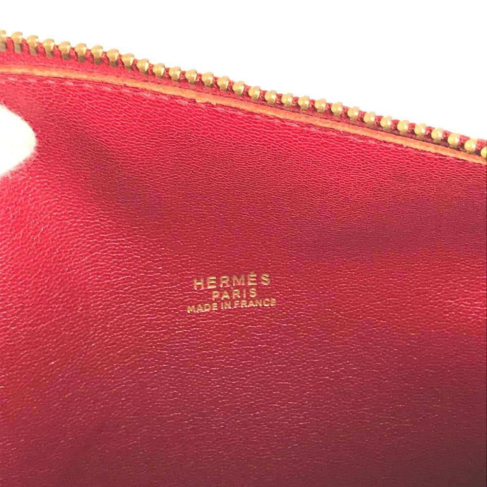 HERMES Vintage Mini ARD Mini Boston Bag, Ardennes Cylindrical Handbag, Women's, Red
