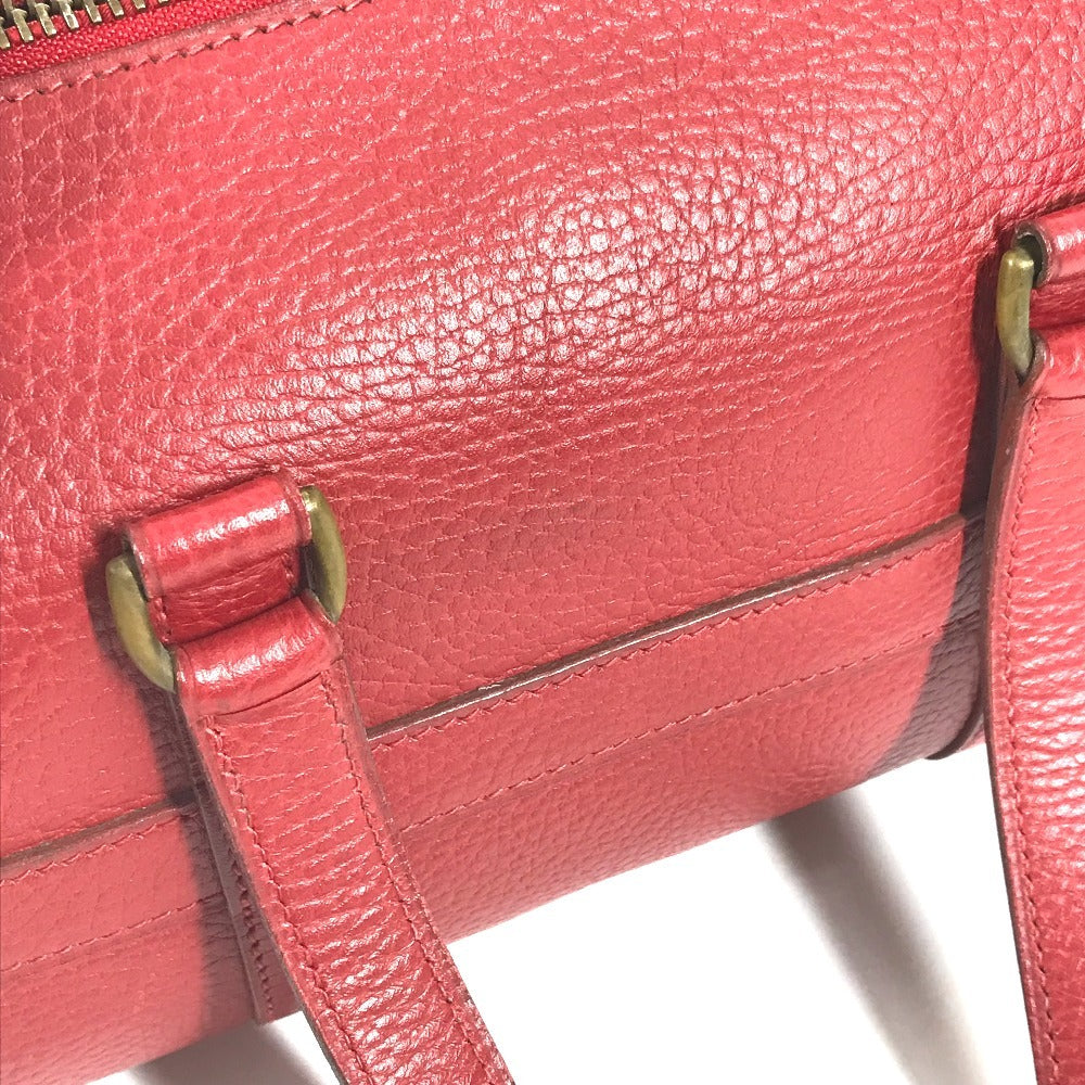 HERMES Vintage Mini ARD Mini Boston Bag, Ardennes Cylindrical Handbag, Women's, Red