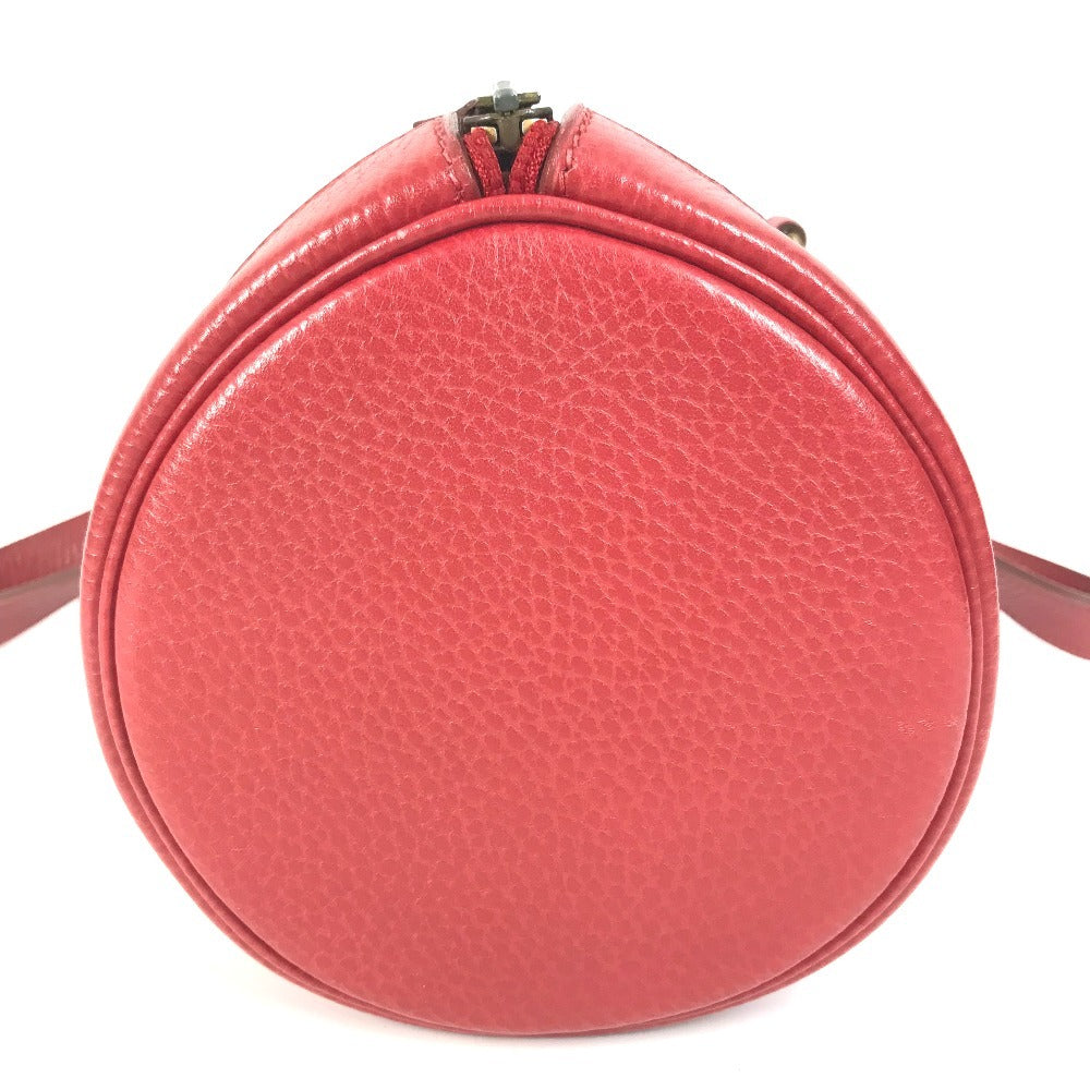 HERMES Vintage Mini ARD Mini Boston Bag, Ardennes Cylindrical Handbag, Women's, Red