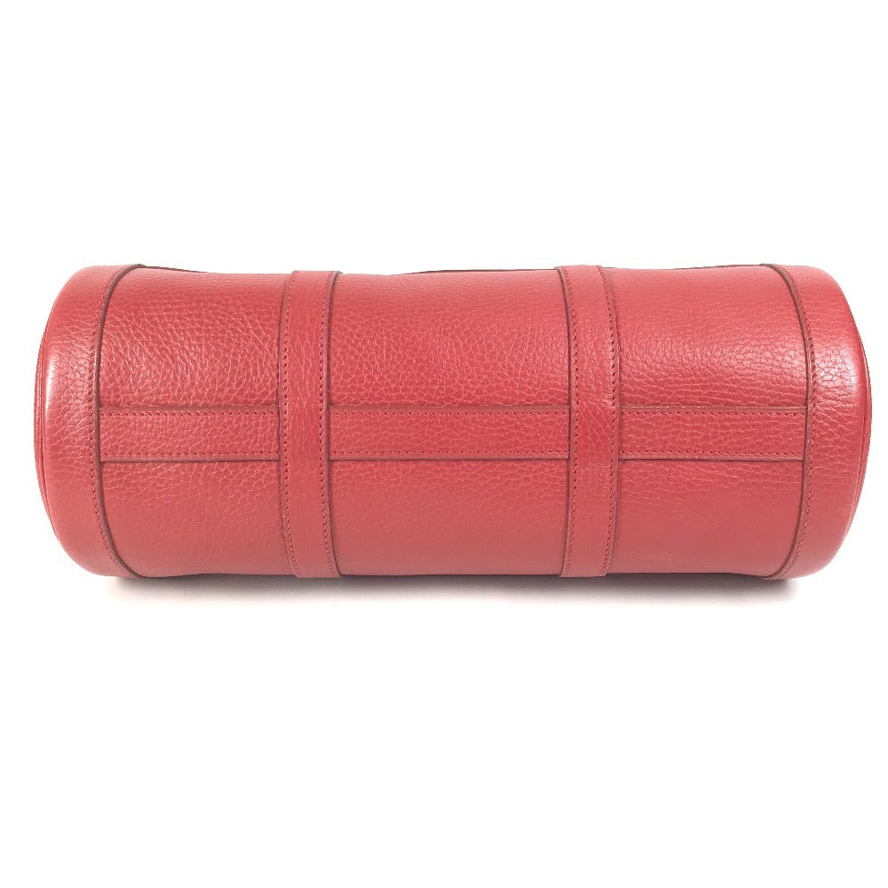 HERMES Vintage Mini ARD Mini Boston Bag, Ardennes Cylindrical Handbag, Women's, Red