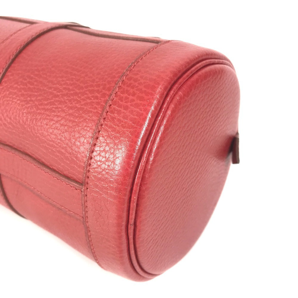 HERMES Vintage Mini ARD Mini Boston Bag, Ardennes Cylindrical Handbag, Women's, Red