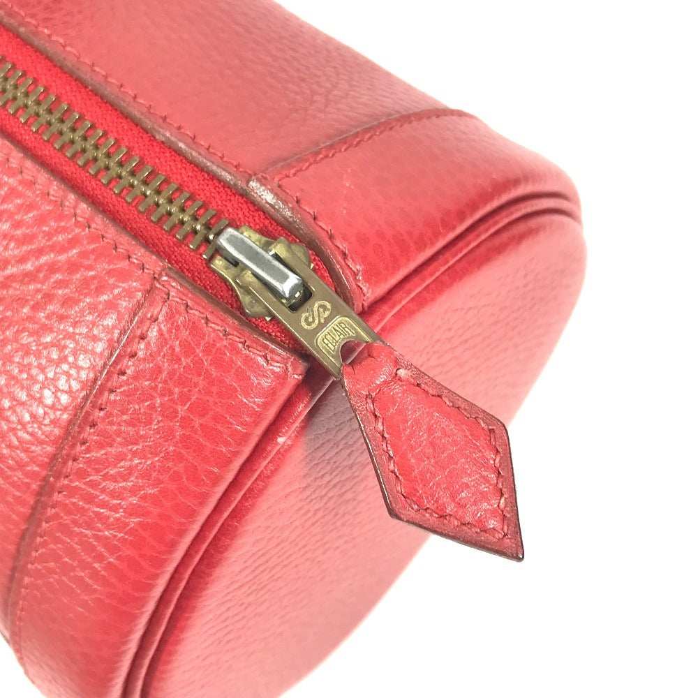 HERMES Vintage Mini ARD Mini Boston Bag, Ardennes Cylindrical Handbag, Women's, Red