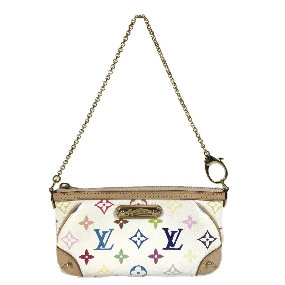 LOUIS VUITTON M60096 Monogram Multicolore Pochette Mila MM, chain accessory pouch, handbag, shoulder bag, Monogram Multicolore canvas, unisex, blanc white
