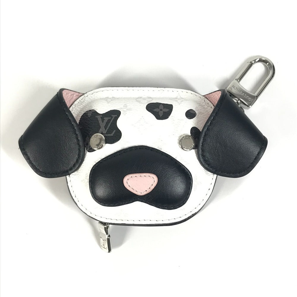 LOUIS VUITTON M02273 Monogram LV Dog Bag Charm. Wallet, pouch, keychain, bag charm, coin purse. Monogram canvas, unisex, blanc white.