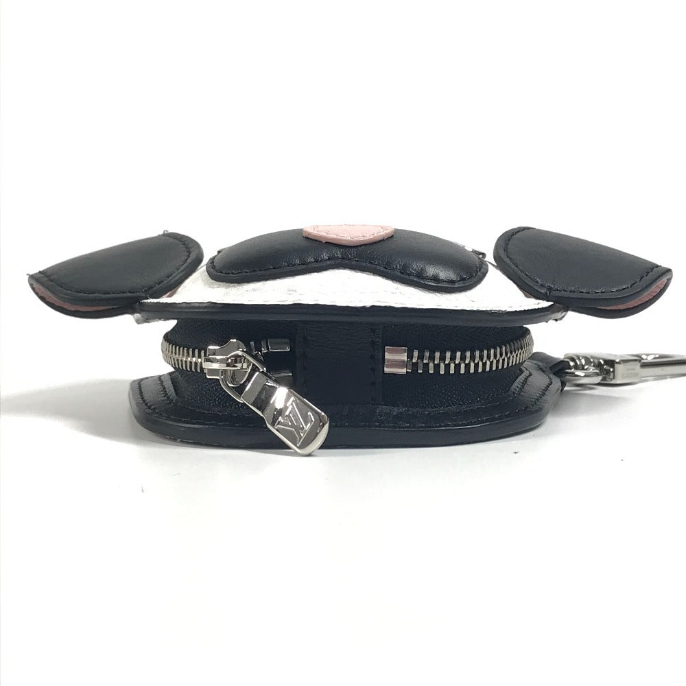 LOUIS VUITTON M02273 Monogram LV Dog Bag Charm. Wallet, pouch, keychain, bag charm, coin purse. Monogram canvas, unisex, blanc white.
