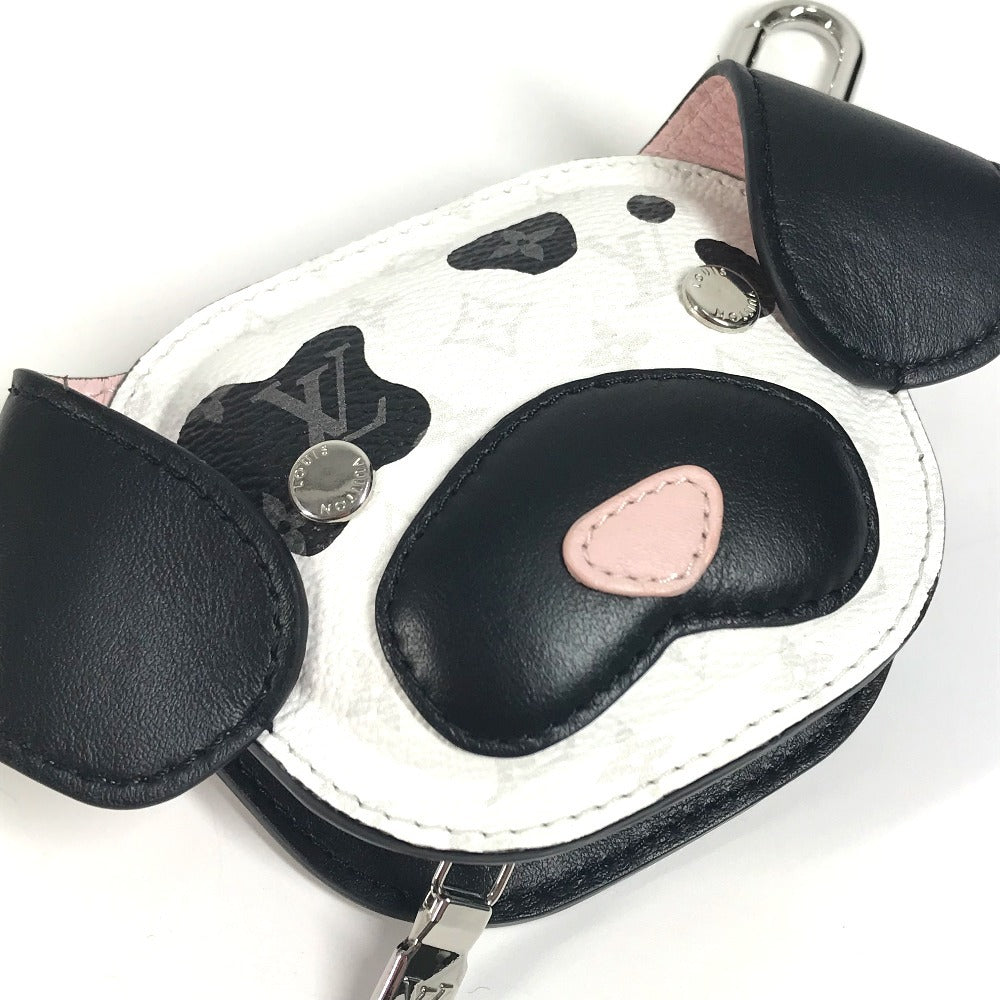 LOUIS VUITTON M02273 Monogram LV Dog Bag Charm. Wallet, pouch, keychain, bag charm, coin purse. Monogram canvas, unisex, blanc white.
