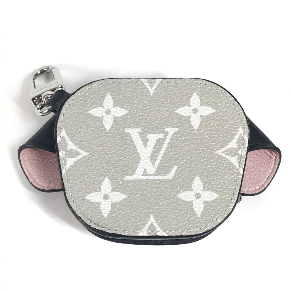 LOUIS VUITTON M02273 Monogram LV Dog Bag Charm. Wallet, pouch, keychain, bag charm, coin purse. Monogram canvas, unisex, blanc white.