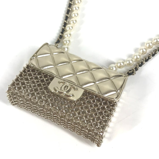 CHANEL B21Ｓ CC ココマーク マトラッセ バッグ チェーン フェイクパール ロングネックレス チェーンネックレス アクセサリー ネックレス メタル レディース ゴールド