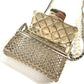 CHANEL B21S CC Coco Mark Matelasse Bag Chain with Faux Pearl Long Necklace, Metallic, Gold, Women's