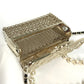 CHANEL B21S CC Coco Mark Matelasse Bag Chain with Faux Pearl Long Necklace, Metallic, Gold, Women's