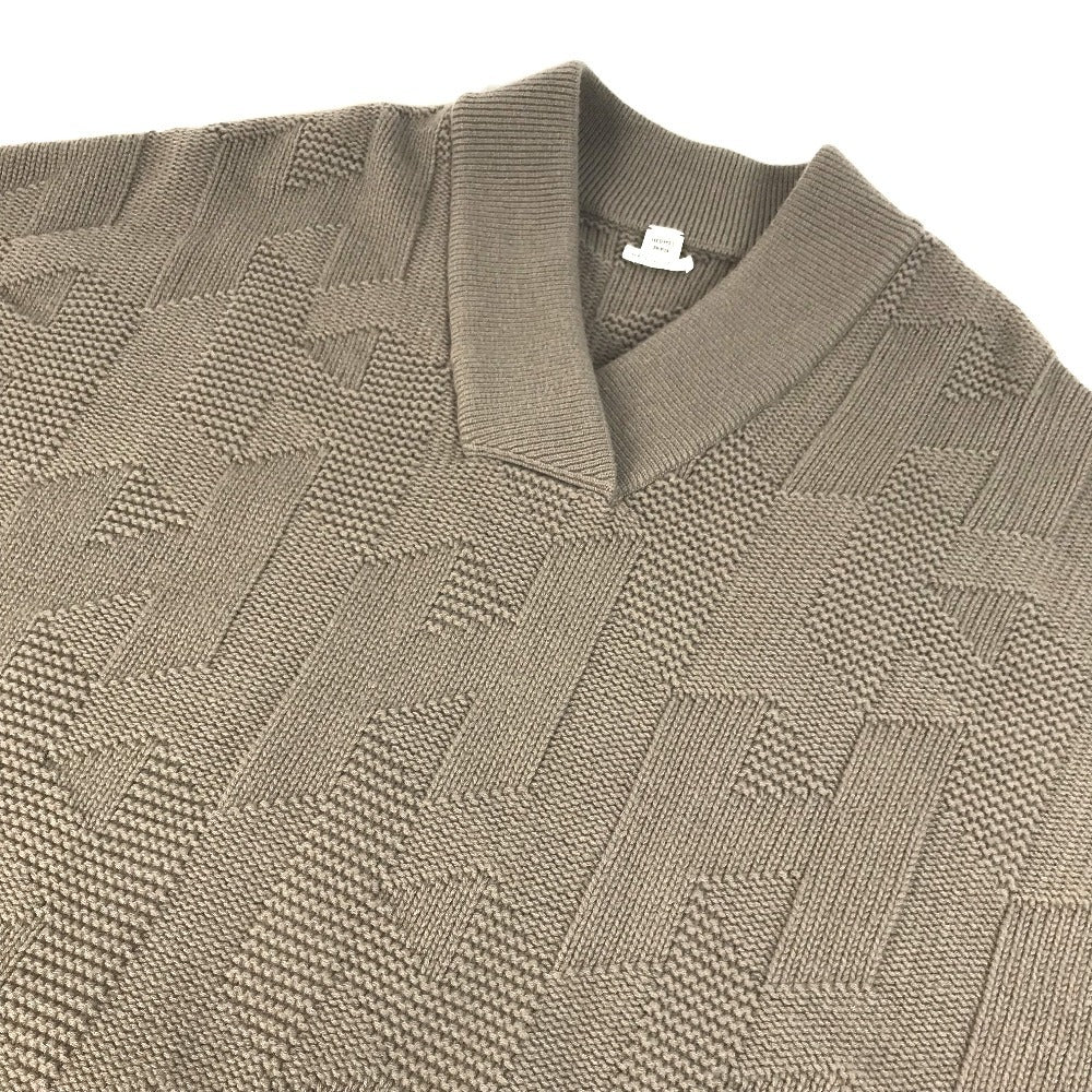HERMES H logo apparel top outerwear wool poncho women's brown