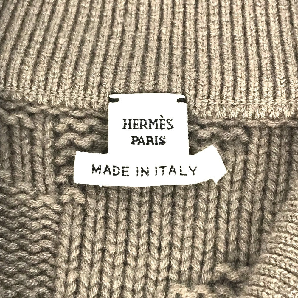HERMES H logo apparel top outerwear wool poncho women's brown