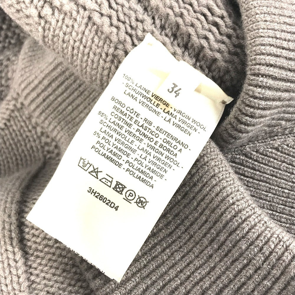 HERMES H logo apparel top outerwear wool poncho women's brown