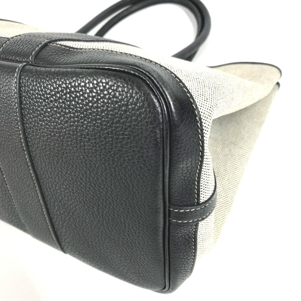 HERMES Garden Party PM Handbag Tote Bag Toile H Women's Black