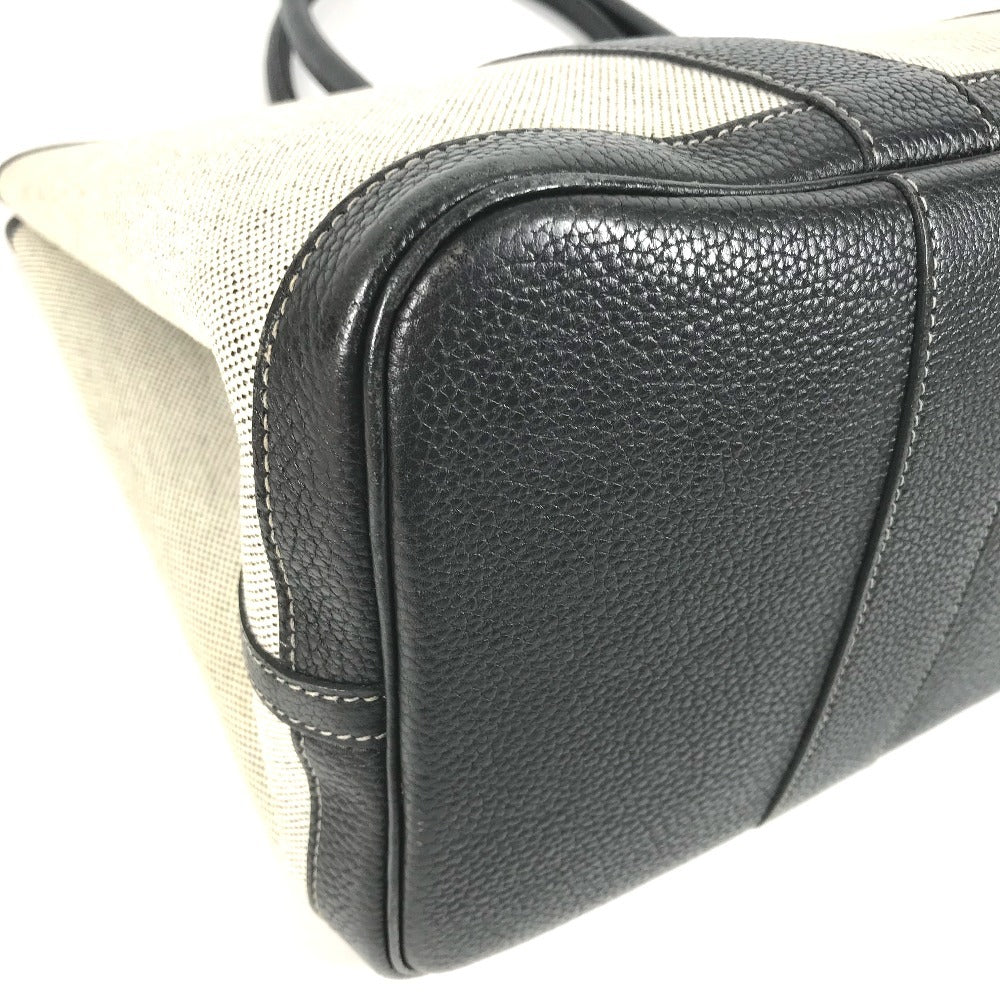 HERMES Garden Party PM Handbag Tote Bag Toile H Women's Black
