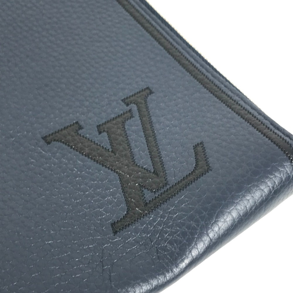 LOUIS VUITTON M68235 LVロゴ ポシェットジュールGM ポーチ カバン L字ファスナー セカンドバッグ クラッチバッグ トリヨンレザー ユニセックス ネイビー
