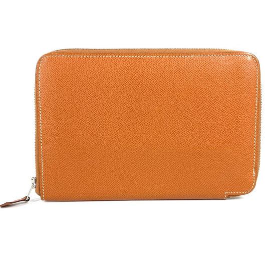 HERMES ラウンドファスナー トラベルケース アザップ コンバイン ロングウォレット 長財布 エプソン ユニセックス ゴールド