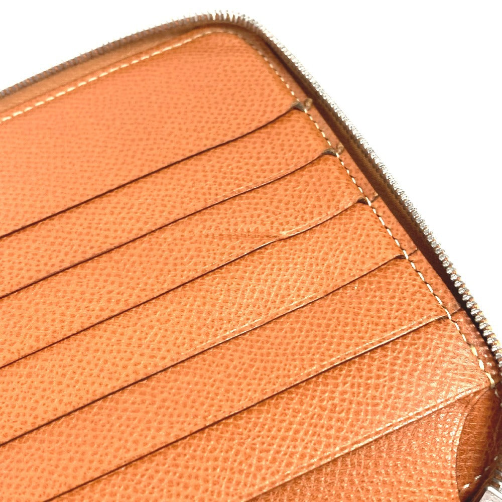 HERMES Round Zipper Travel Case, Azap Combine Long Wallet, Epson, Unisex, Gold
