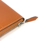 HERMES Round Zipper Travel Case, Azap Combine Long Wallet, Epson, Unisex, Gold