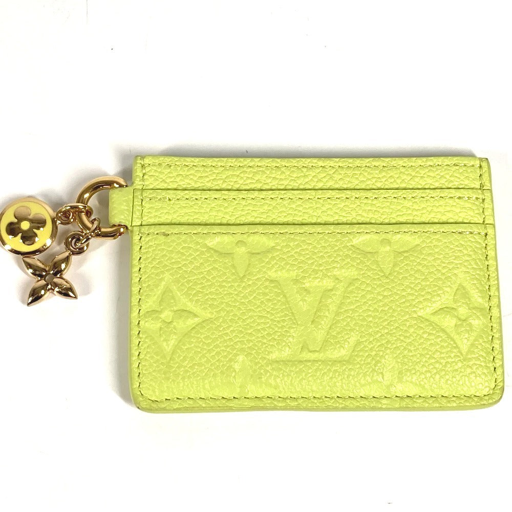 LOUIS VUITTON M13645 Monogram Empreinte Card Case, Porte Carte LV Charm, Business Card Holder, Pass Case, Card Case, Monogram Empreinte Leather, Unisex, Zesty Lime Green