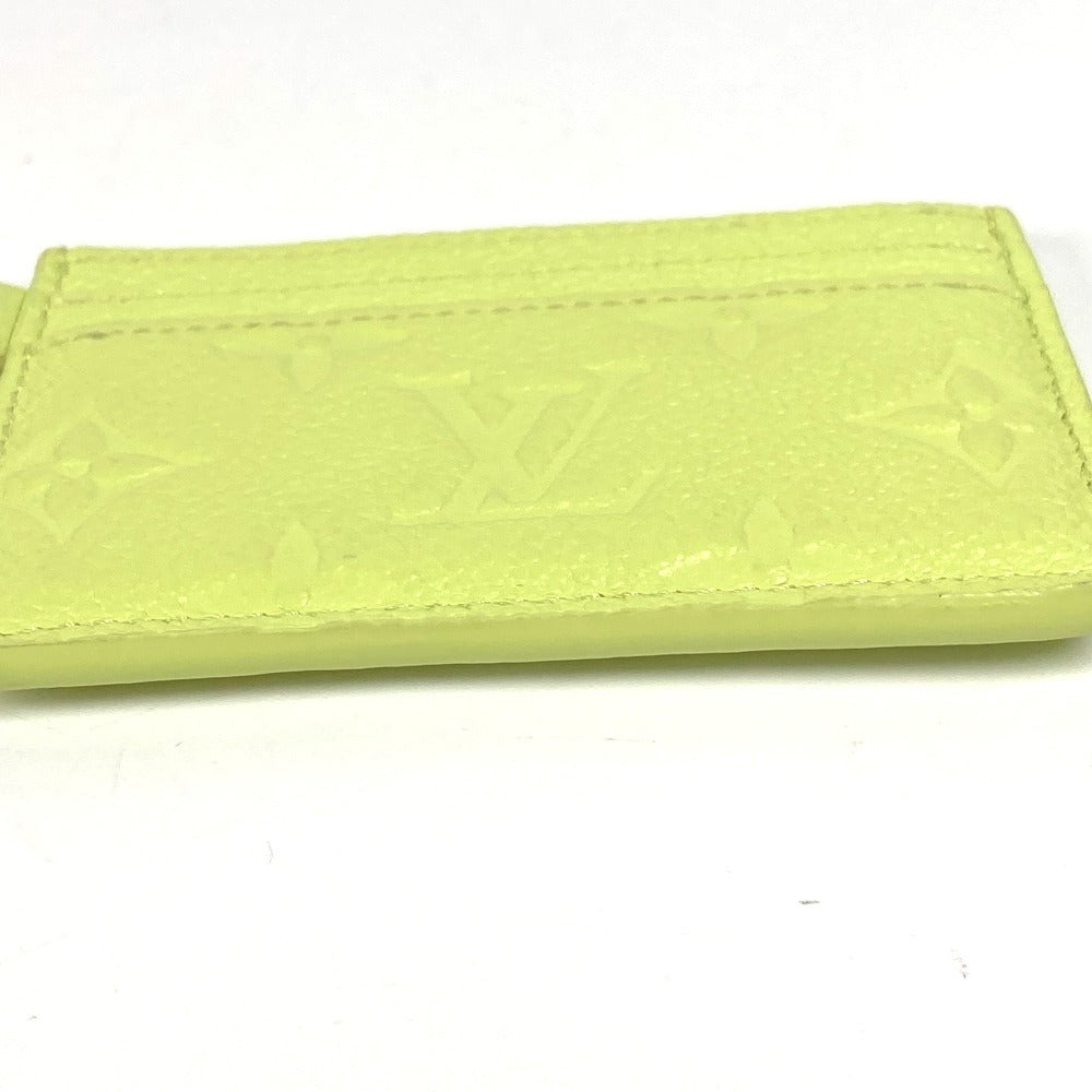 LOUIS VUITTON M13645 Monogram Empreinte Card Case, Porte Carte LV Charm, Business Card Holder, Pass Case, Card Case, Monogram Empreinte Leather, Unisex, Zesty Lime Green