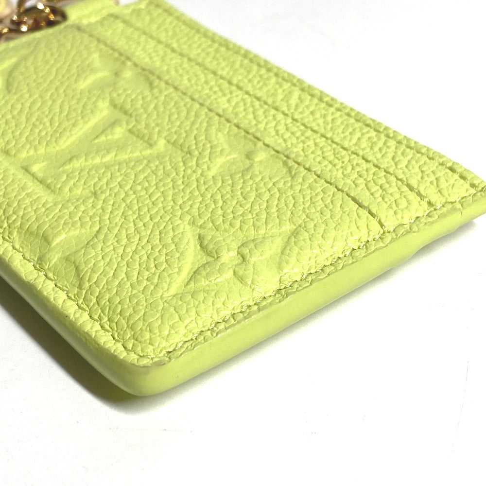 LOUIS VUITTON M13645 Monogram Empreinte Card Case, Porte Carte LV Charm, Business Card Holder, Pass Case, Card Case, Monogram Empreinte Leather, Unisex, Zesty Lime Green