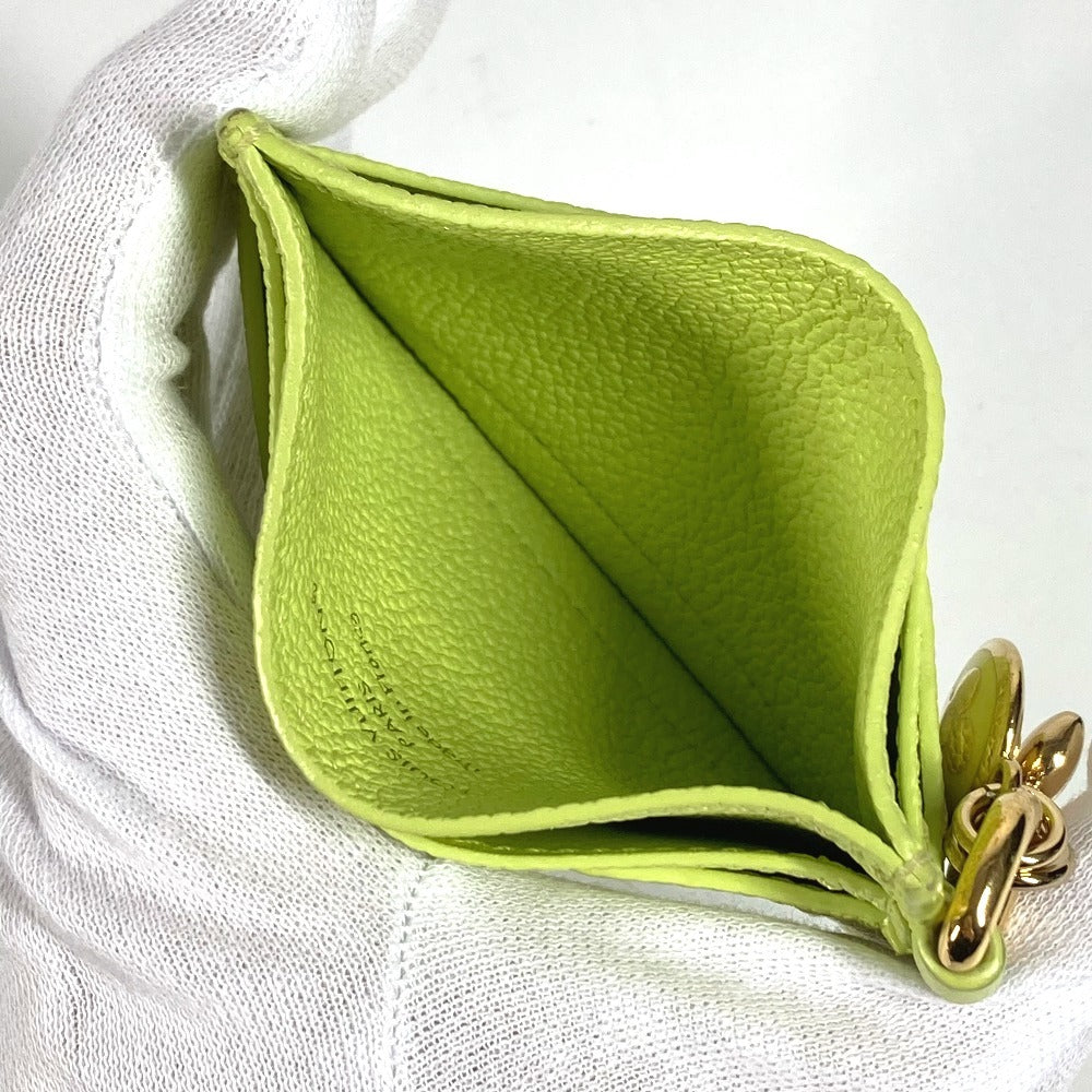 LOUIS VUITTON M13645 Monogram Empreinte Card Case, Porte Carte LV Charm, Business Card Holder, Pass Case, Card Case, Monogram Empreinte Leather, Unisex, Zesty Lime Green