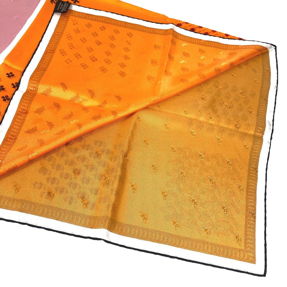 HERMES Carré 90, Quadrige galon quadri au bloc, Silk Scarf, Women's, Orange