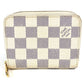 LOUIS VUITTON N63069 Damier Azur Zippy Coin Purse, Wallet, Coin Purse, Zip-Around Coin Case, Damier Azur Canvas, Unisex, White