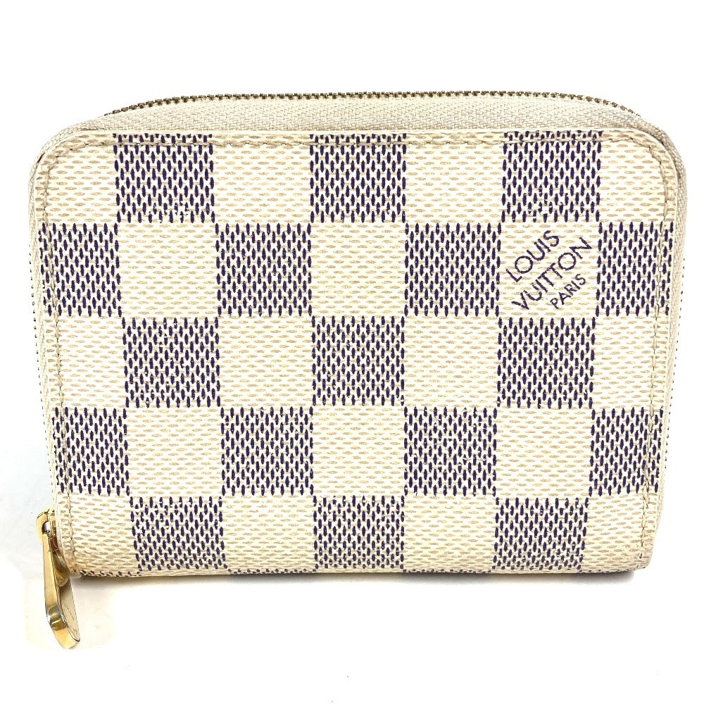 LOUIS VUITTON N63069 Damier Azur Zippy Coin Purse, Wallet, Coin Purse, Zip-Around Coin Case, Damier Azur Canvas, Unisex, White