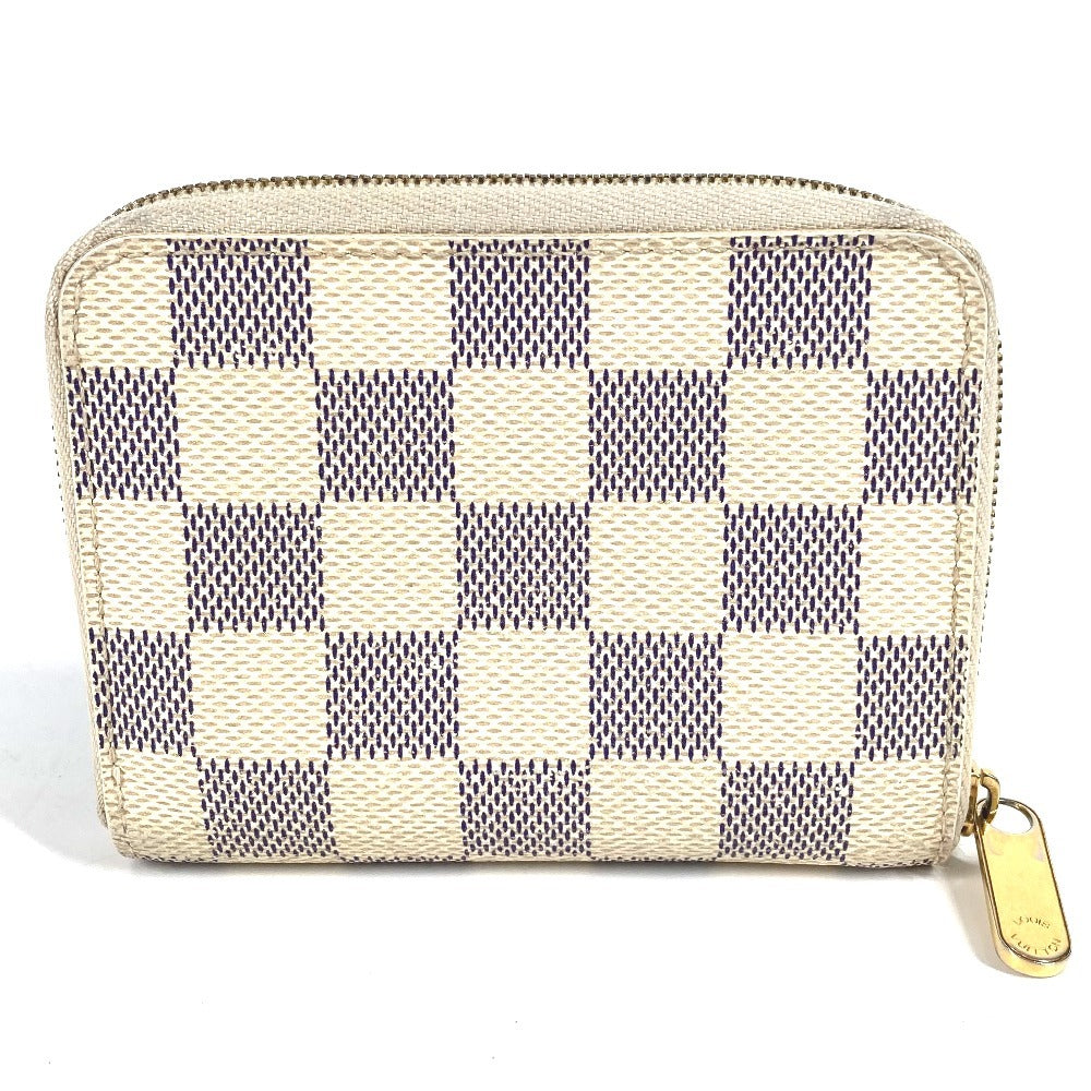 LOUIS VUITTON N63069 Damier Azur Zippy Coin Purse, Wallet, Coin Purse, Zip-Around Coin Case, Damier Azur Canvas, Unisex, White
