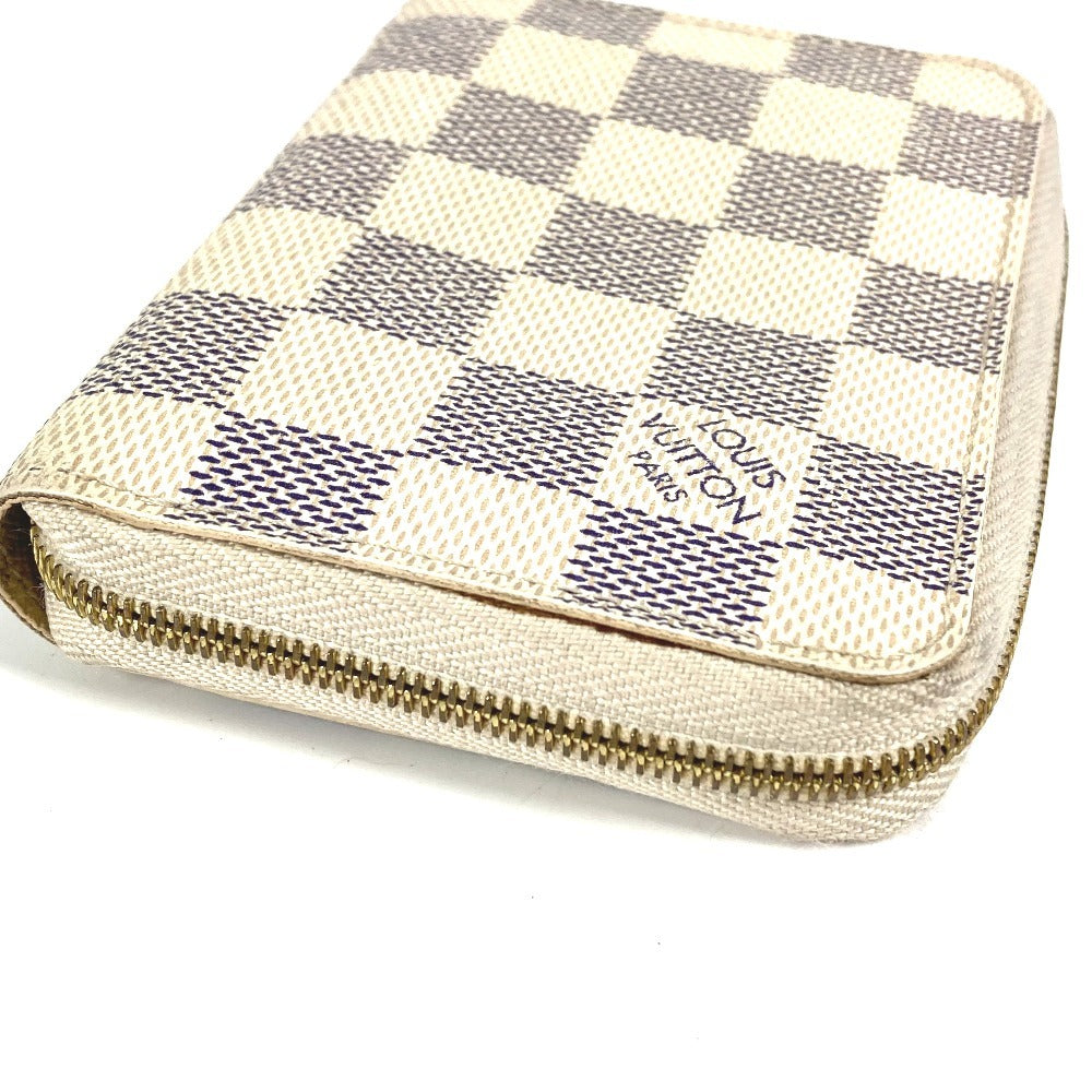 LOUIS VUITTON N63069 Damier Azur Zippy Coin Purse, Wallet, Coin Purse, Zip-Around Coin Case, Damier Azur Canvas, Unisex, White